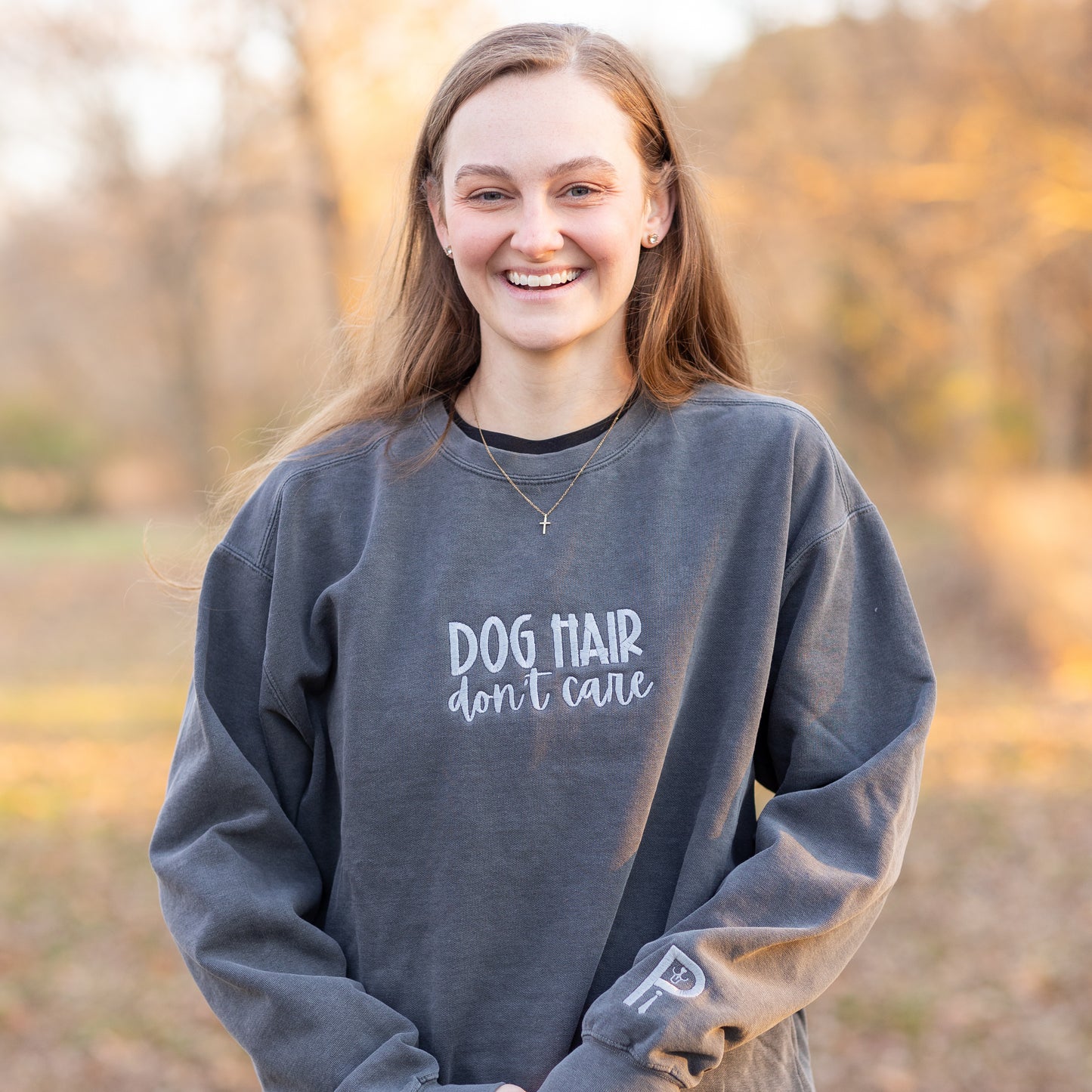 Dog Hair, Don't Care Embroidered Crewneck
