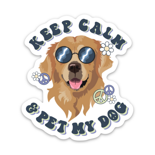 Keep Calm & Pet My Dog Sticker