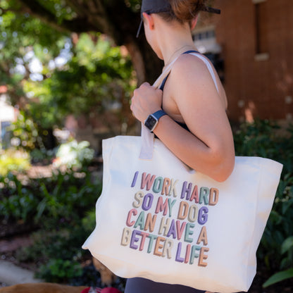 I Work Hard Tote Bag