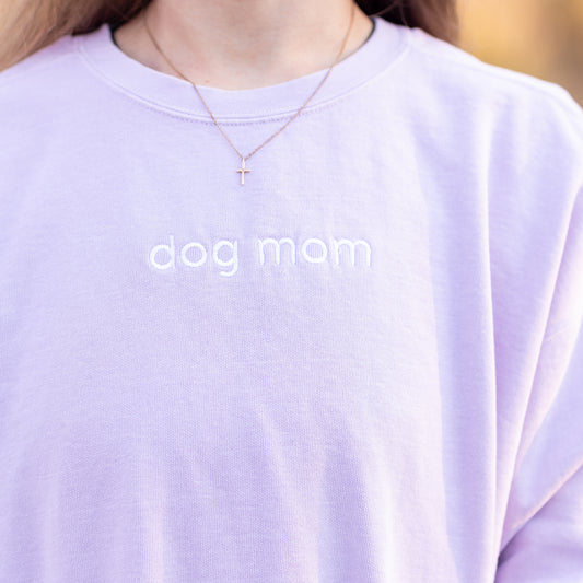 Dog Mom Embroidered Crewneck