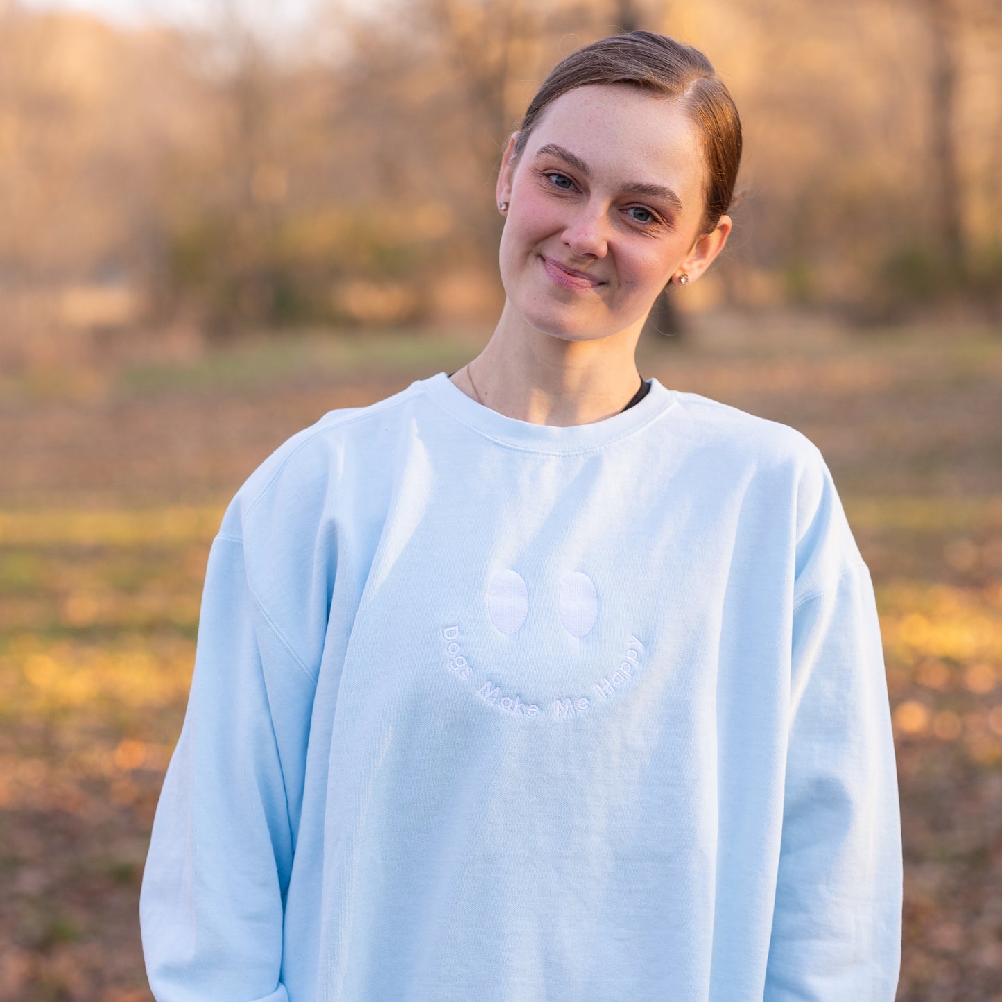 Dogs Make Me Happy Embroidered Crewneck