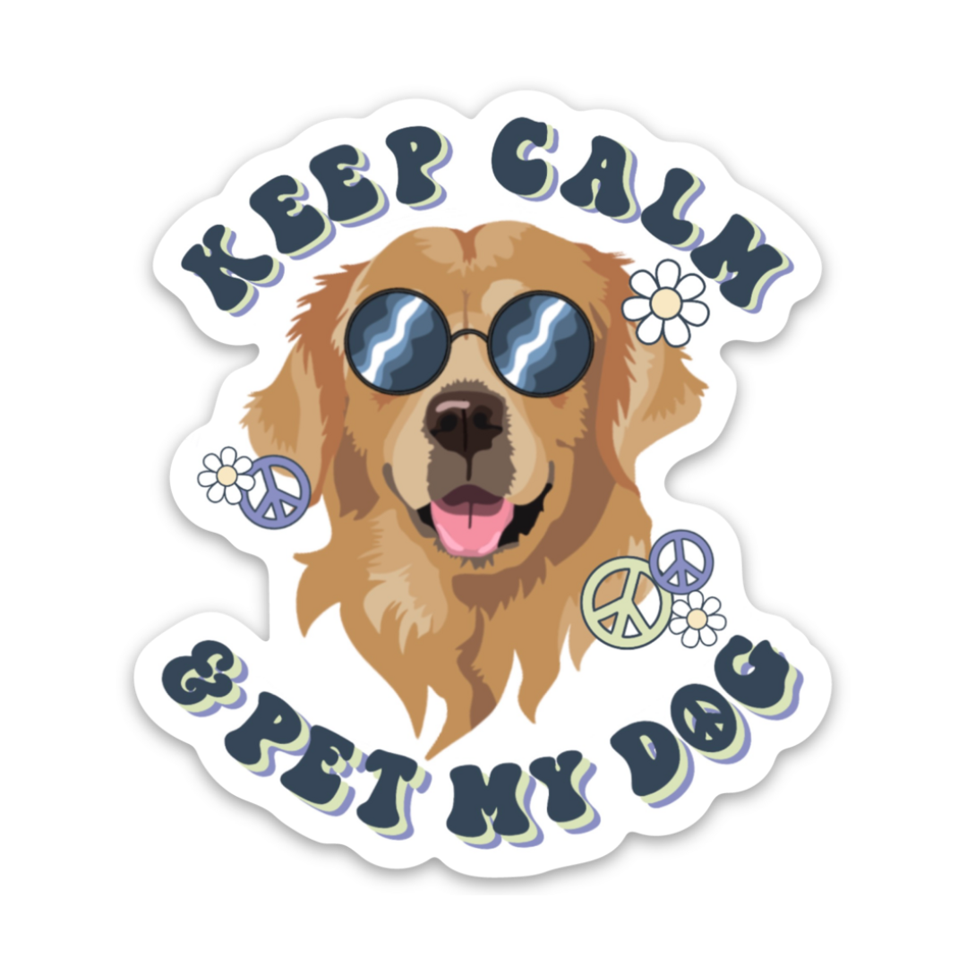 Keep Calm & Pet My Dog Sticker