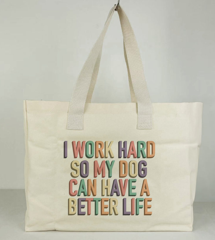 I Work Hard Tote Bag