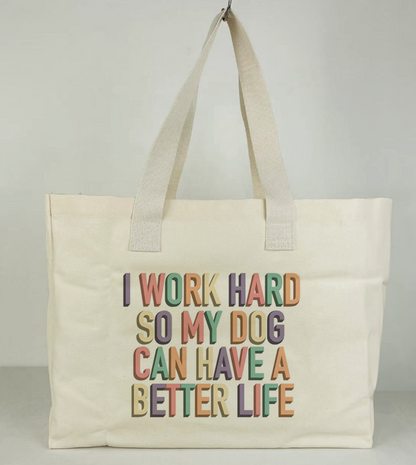 I Work Hard Tote Bag